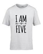 Load image into Gallery viewer, I Am Five 5th Birthday Kids T-shirt - Red Leader Clothing