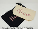 Load image into Gallery viewer, Personalised Make Up Bag Cosmetic Wash ANY NAME Birthday Gift For Bridesmaid Wedding Rose Gold Pink Rose Gold Bag - Red Leader Clothing