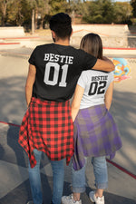 Load image into Gallery viewer, Bestie 01 02 Friend Adult Parent Child Sibling Matching T-Shirt