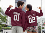 Load image into Gallery viewer, Bestie 01 Bestie 02 Hoodie Hooded Sweatshirt - Red Leader Clothing