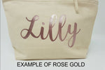 Load image into Gallery viewer, Personalised Make Up Bag Cosmetic Wash ANY NAME Birthday Gift For Bridesmaid Wedding Rose Gold Pink Rose Gold Bag - Red Leader Clothing
