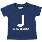 Load image into Gallery viewer, Custom Baby Kids Name Initial Personalised Soft T-shirt - Red Leader Clothing