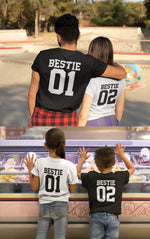 Load image into Gallery viewer, Bestie 01 02 Friend Adult Parent Child Sibling Matching T-Shirt
