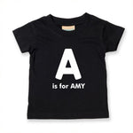 Load image into Gallery viewer, Custom Baby Kids Name Initial Personalised Soft T-shirt - Red Leader Clothing