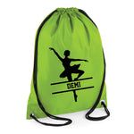 Load image into Gallery viewer, Personalised Name Drawstring Ballet Dancer Bag SPLIT Design School Club PE Custom Name Childrens Bag Kids Backpack Ballerina Bag Name - Red Leader Clothing