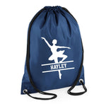 Load image into Gallery viewer, Personalised Name Drawstring Ballet Dancer Bag SPLIT Design School Club PE Custom Name Childrens Bag Kids Backpack Ballerina Bag Name - Red Leader Clothing