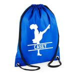 Load image into Gallery viewer, Personalised Name Drawstring Irish Dancer Bag SPLIT Design School Club PE Custom Name Childrens Bag Kids Backpack Gaelic Bag Name Dance - Red Leader Clothing