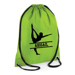 Load image into Gallery viewer, Personalised Name Drawstring Gymnast Gym Dance Bag SPLIT Design School Club PE Custom Name Childrens Bag Kids Backpack Bag Name Dance - Red Leader Clothing