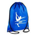 Load image into Gallery viewer, Personalised Name Drawstring Gymnast Gym Dance Bag SPLIT Design School Club PE Custom Name Childrens Bag Kids Backpack Bag Name Dance - Red Leader Clothing
