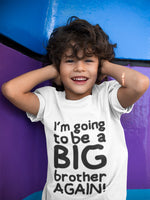 Load image into Gallery viewer, I'm Going To Be A Big Brother AGAIN! T-shirt- Kids/Childrens T-shirt - Red Leader Clothing