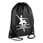 Load image into Gallery viewer, Personalised Name Drawstring Ballet Dancer Bag SPLIT Design School Club PE Custom Name Childrens Bag Kids Backpack Ballerina Bag Name - Red Leader Clothing