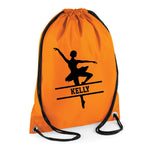 Load image into Gallery viewer, Personalised Name Drawstring Ballet Dancer Bag SPLIT Design School Club PE Custom Name Childrens Bag Kids Backpack Ballerina Bag Name - Red Leader Clothing