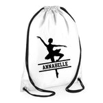 Load image into Gallery viewer, Personalised Name Drawstring Ballet Dancer Bag SPLIT Design School Club PE Custom Name Childrens Bag Kids Backpack Ballerina Bag Name - Red Leader Clothing
