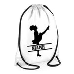 Load image into Gallery viewer, Personalised Name Drawstring Irish Dancer Bag SPLIT Design School Club PE Custom Name Childrens Bag Kids Backpack Gaelic Bag Name Dance - Red Leader Clothing