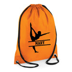 Load image into Gallery viewer, Personalised Name Drawstring Gymnast Gym Dance Bag SPLIT Design School Club PE Custom Name Childrens Bag Kids Backpack Bag Name Dance - Red Leader Clothing