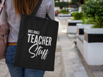 Load image into Gallery viewer, Personalised Name Teacher Stuff Lightweight Cotton Tote Bag - Red Leader Clothing