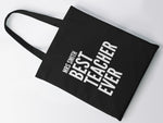 Load image into Gallery viewer, Personalised Name Best Teacher Ever Lightweight Cotton Tote Bag - Red Leader Clothing