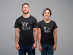 Load image into Gallery viewer, Mr and Mrs Couples Personalised Surname T-Shirt - Red Leader Clothing