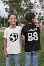 Load image into Gallery viewer, Personalised Kids Football Soccer T-shirt Name Number Boys Girls Soccer Team Custom Child Children Novelty - Red Leader Clothing