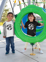 Load image into Gallery viewer, Personalised Kids Football Soccer T-shirt Name On Front