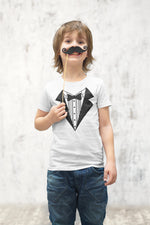 Load image into Gallery viewer, Tuxedo T Shirt Fancy Dress Funny Kids Boys Girls Childrens Joke T Shirt - Red Leader Clothing