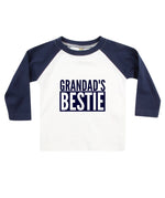 Load image into Gallery viewer, Grandad's Bestie Baby Toddler Kids LONG SLEEVE BASEBALL T-shirt
