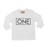 Load image into Gallery viewer, I'm One Today 1st Birthday LONG SLEEVE Kids T-Shirt