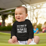 Load image into Gallery viewer, This Is What An Awesome One Year Old Looks Like 1st Birthday LONG SLEEVE Kids T-Shirt