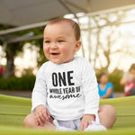 Load image into Gallery viewer, One Whole Year Of Awesome 1st Birthday Kids LONG SLEEVE T-shirt