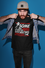 Load image into Gallery viewer, Some Do Drugs Others Pop Bottles Motorbike Mens T-shirt