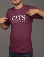 Load image into Gallery viewer, Cats Because People Are Dicks Adult Unisex T-Shirt
