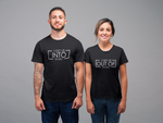 Load image into Gallery viewer, I Get Us Into Trouble Out Of Trouble Couples T-Shirt Des2