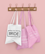 Load image into Gallery viewer, Bridal Party Bride Squad Tote Bag PINK Hen Party Bachelorette