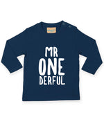 Load image into Gallery viewer, Mr Onederful 1st Birthday LONG SLEEVE Kids T-Shirt