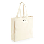 Load image into Gallery viewer, Personalised Small Initial Monogram Cotton Canvas Shopper Bag