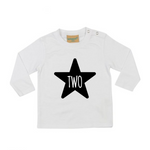 Load image into Gallery viewer, Two 2nd Birthday STAR LONG SLEEVE Kids T-Shirt
