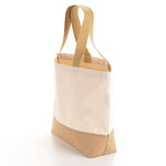 Load image into Gallery viewer, Personalised Initial Small Monogram Cotton LARGE Jute Base Canvas Bag