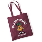 Load image into Gallery viewer, Team No Pineapple Funny Pizza Tote Bag
