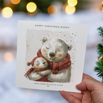 Load image into Gallery viewer, Personalised Polar Bear Daddy Christmas Card From Child Children
