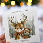 Load image into Gallery viewer, Personalised Reindeer Mummy Christmas Card From Child Children
