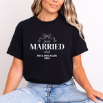 Load image into Gallery viewer, Just Married Club Personalised T-Shirt, Matching Newlywed Couple Honeymoon Tee
