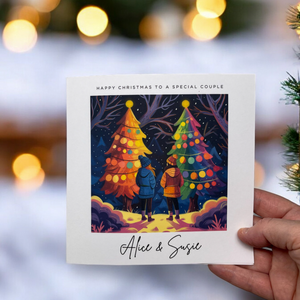 Personalised Female Same Sex Couple Christmas Card Civil Partner LGBTQIA+ Greeting Card