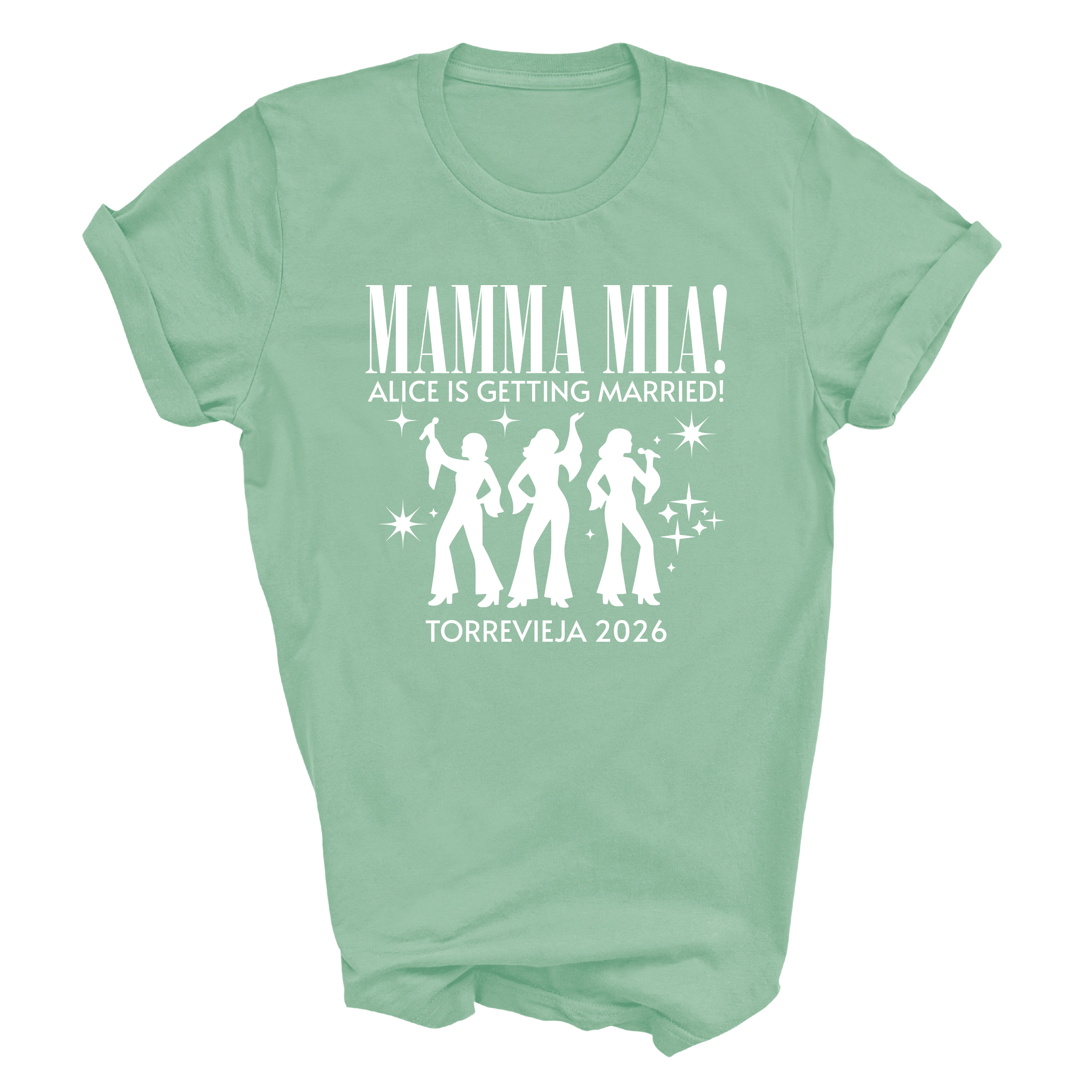 Personalised Hen Party Tshirts Mamma Mia Bridal Party Shirts (Mint)