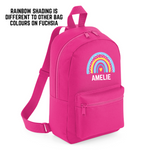 Load image into Gallery viewer, Personalised Rainbow Name Mini Backpack – 12 Colours
