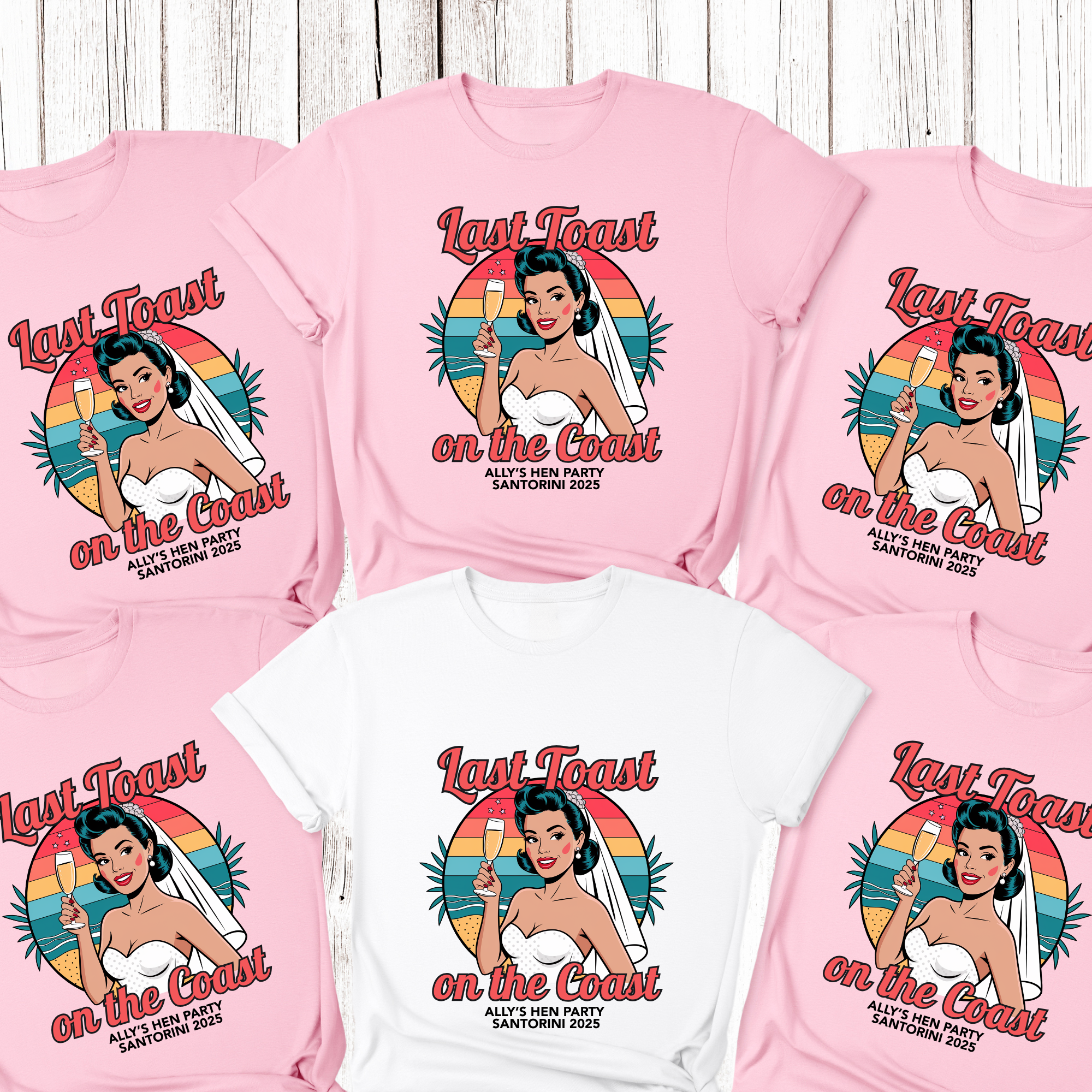 Last Toast On The Coast Hen Party Personalised Tshirts Bachelorette