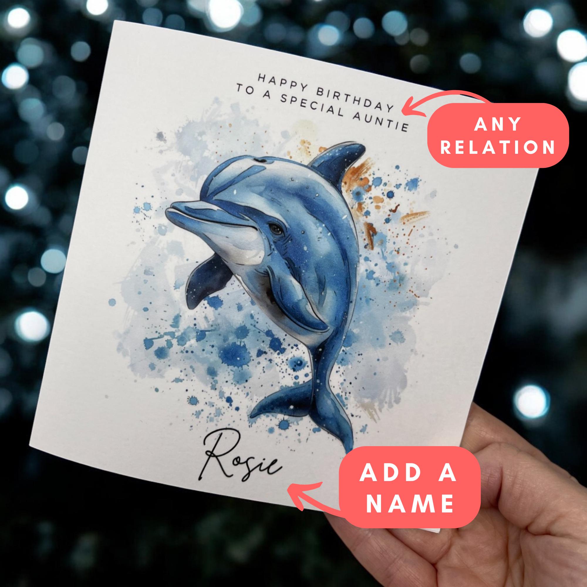 Personalised Dolphin Birthday Greeting Card