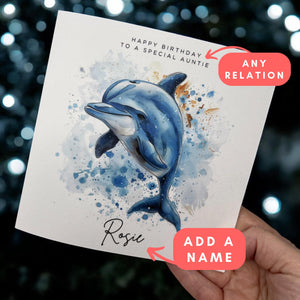 Personalised Dolphin Birthday Greeting Card