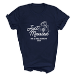 Load image into Gallery viewer, Just Married Personalised T-Shirts, Matching Newlywed Couple Honeymoon Tees
