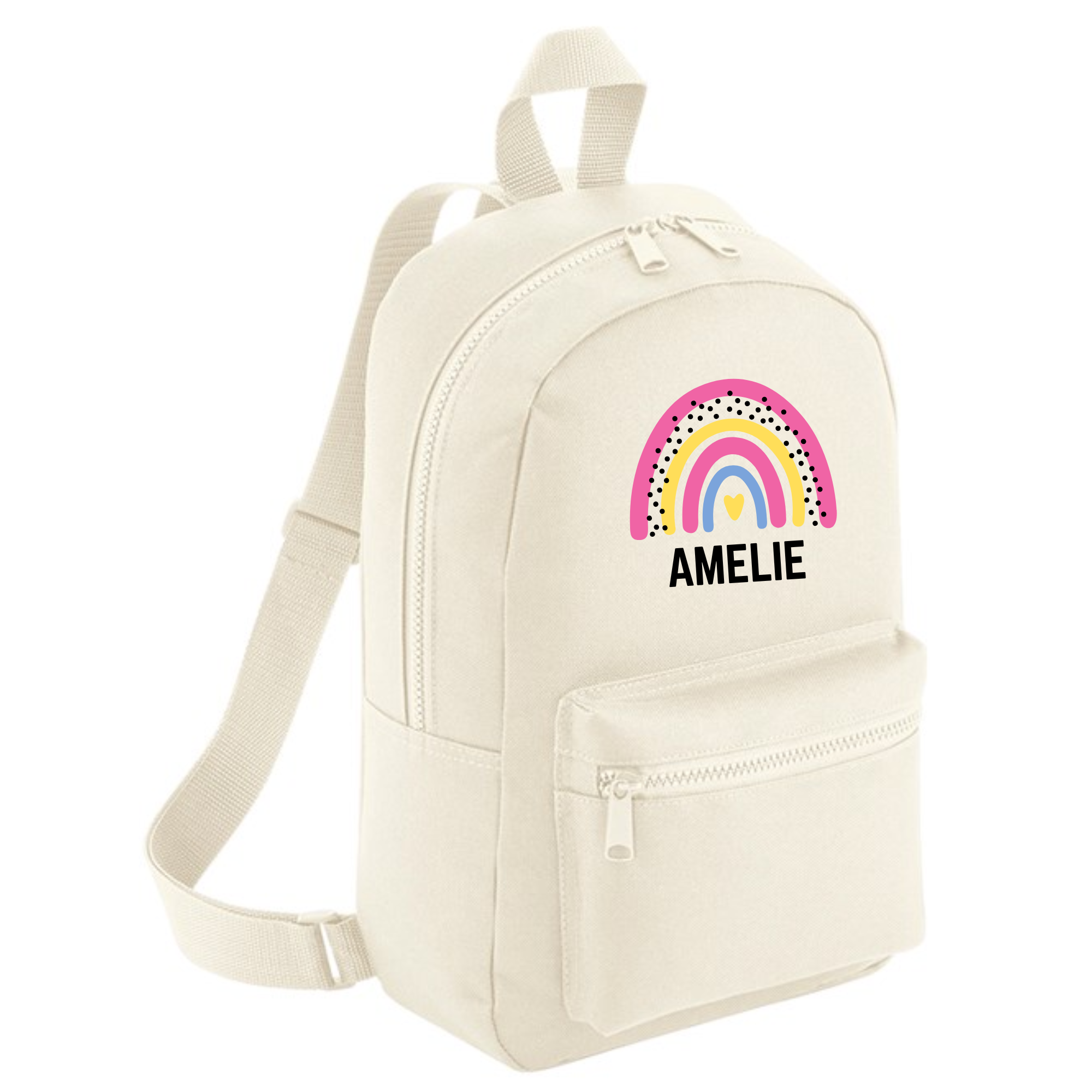 Personalised Rainbow Name Mini Backpack – 12 Colours