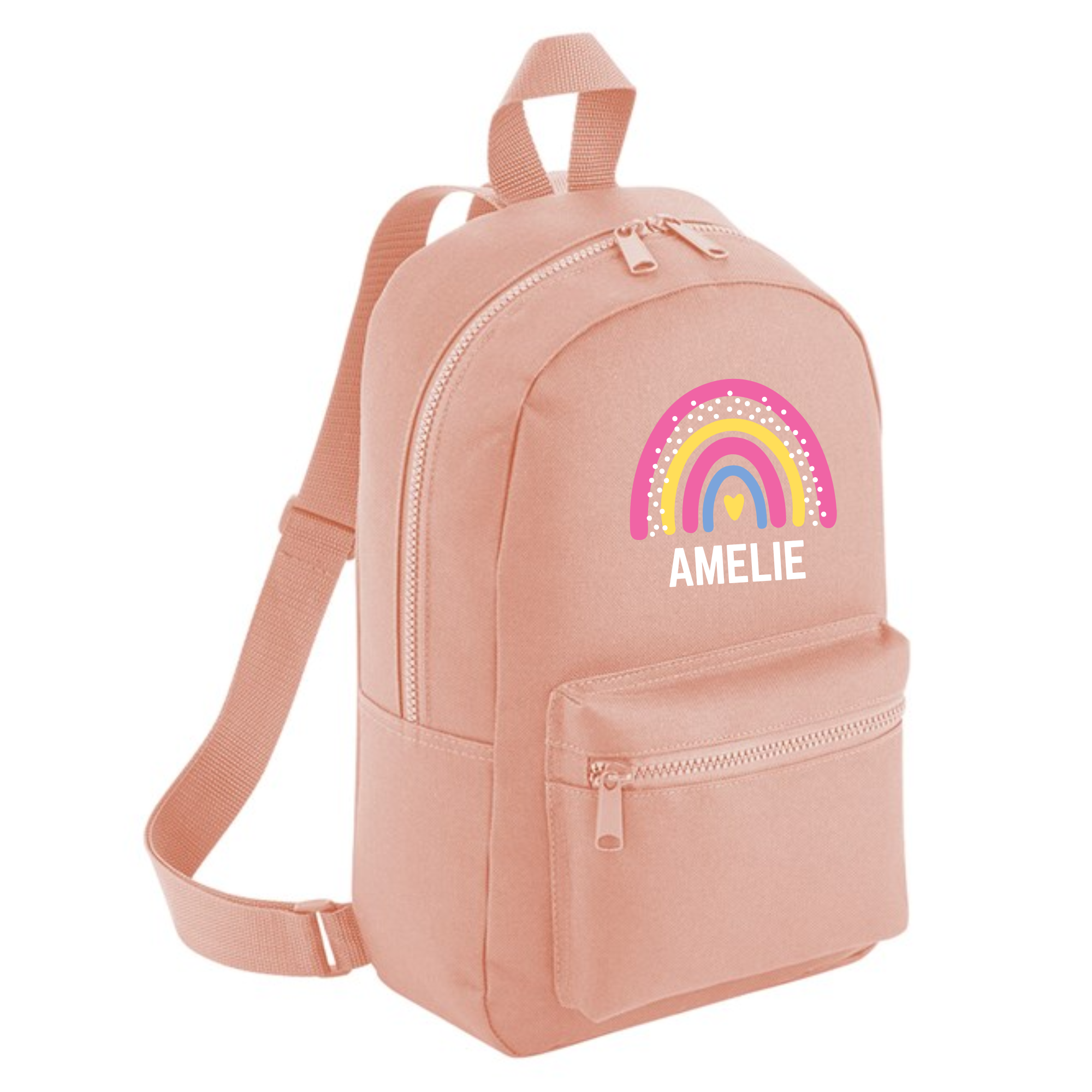 Personalised Rainbow Name Mini Backpack – 12 Colours
